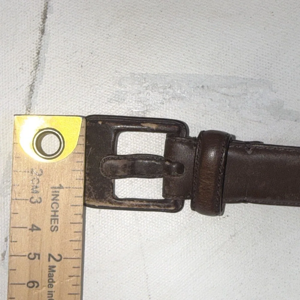 Lauren Ralph Lauren Brown Italian Leather RLR Leather Buckle Belt Womens Medium